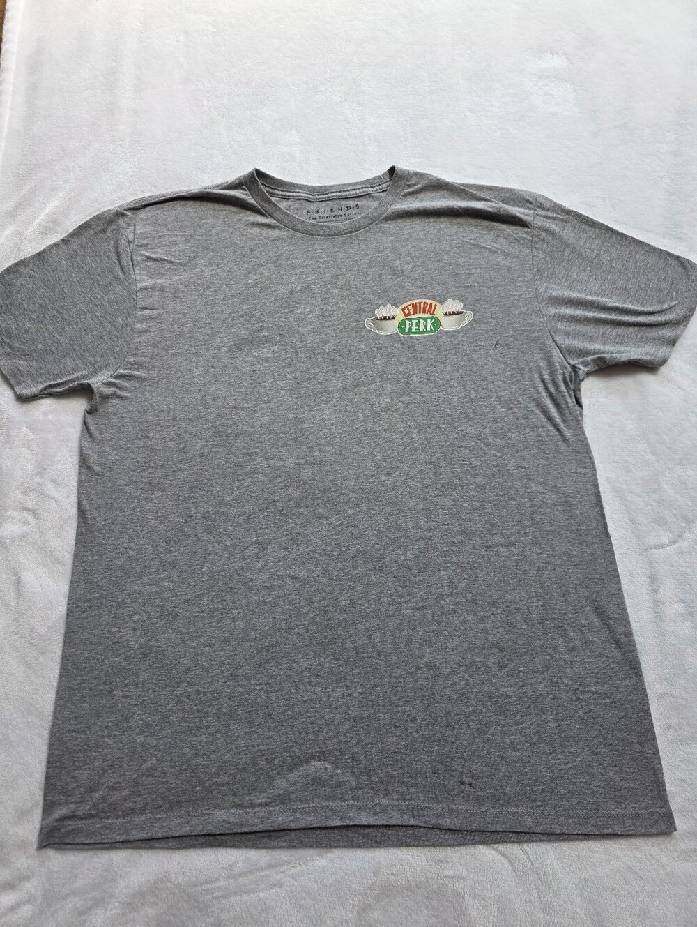 Friends Central Perk T-Shirt Gray Unisex XL Graphic Tee TV Show